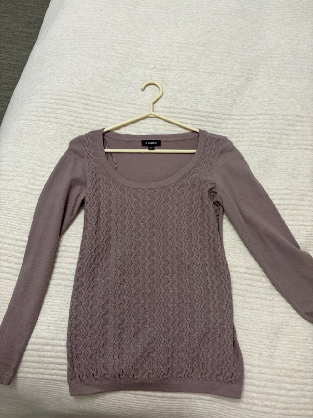 Mauve Scoop Neck Knit Sweater